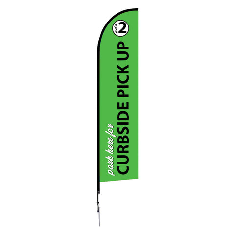 14ft Single Sided Flag Banner - Curbside Pick Up 2 Green