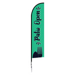 14ft Single Sided Flag Banner - Patio Open Teal