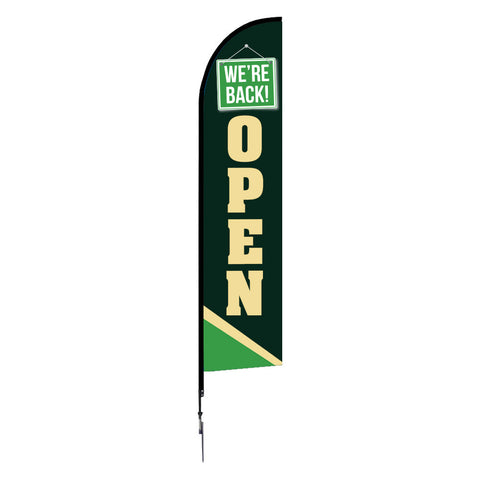 14ft Single Sided Flag Banner - Open Dark Green