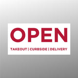 Banner Open for Takeout, Curbside, Delivery
